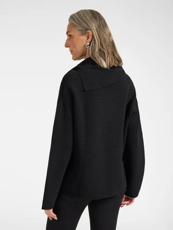 Elena Mirò Maglia con collo staccabile Donna, Nero (52-54 IT)