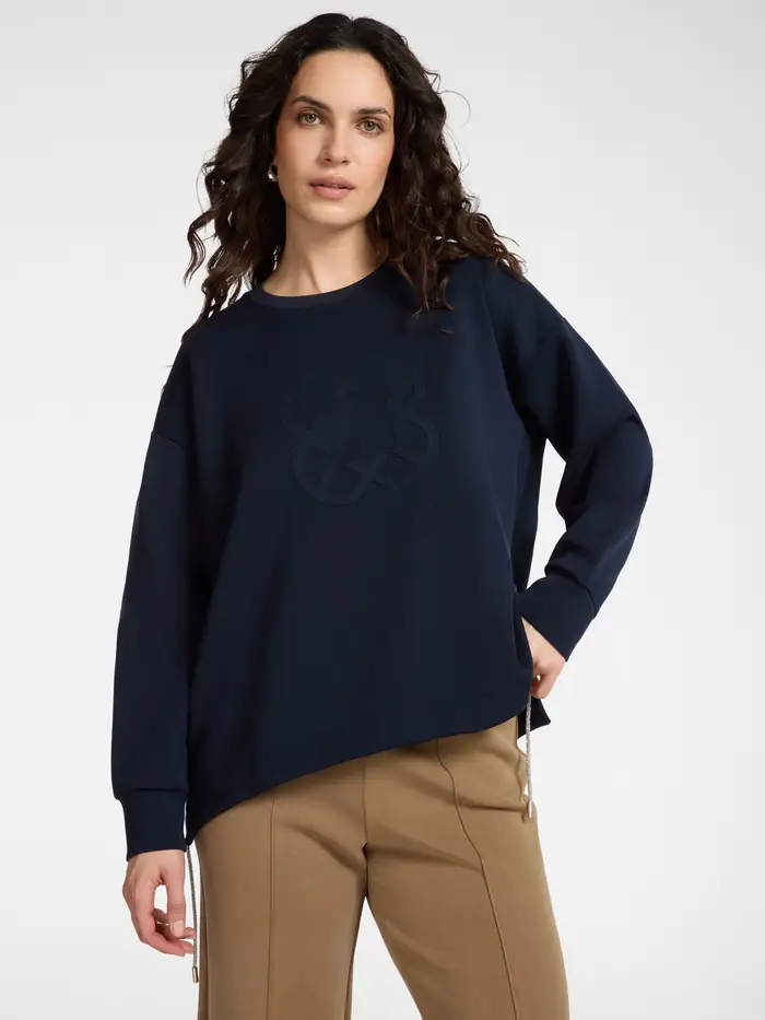 ELENA MIRO maglia da donna in scuba con logo Blu