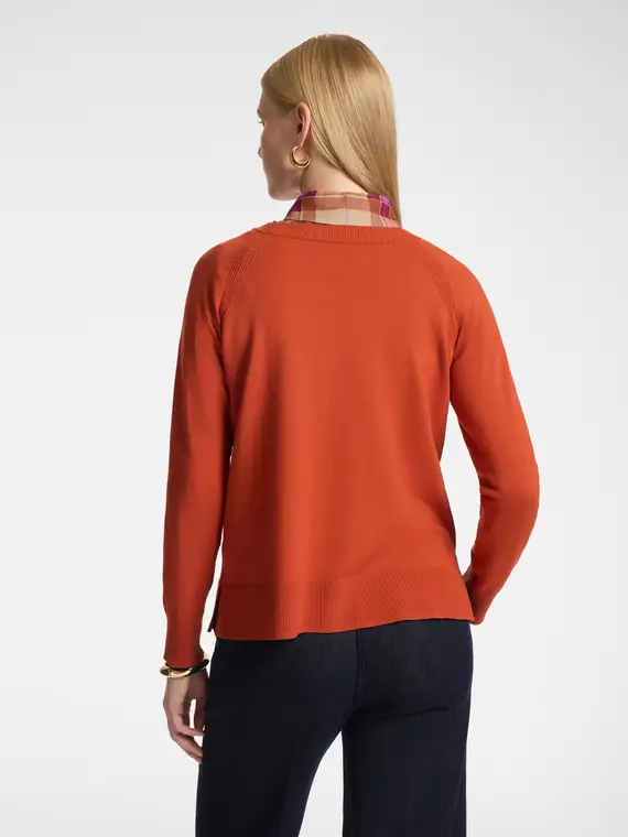 Elena Mirò Maglia girocollo in viscosa Donna, Arancione (58 IT)