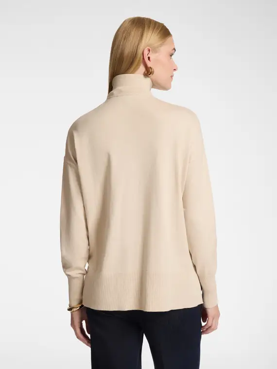 Elena Mirò Maglia polo in viscosa con bottoni gioiello Donna, Beige (58 IT)