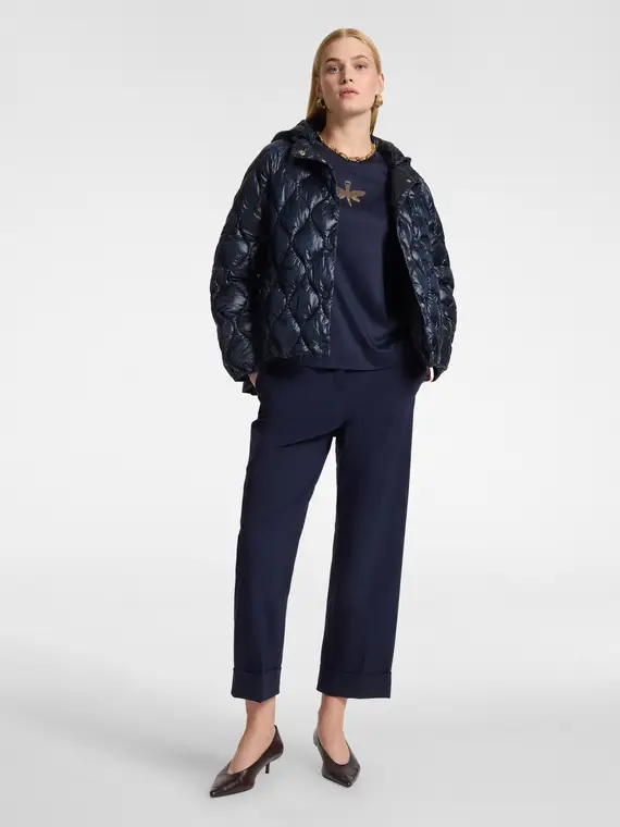 Elena Mirò Pantaloni chinos in punto milano misto viscosa Donna, Blu