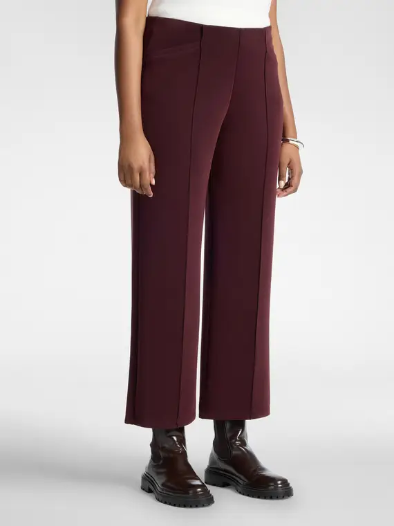 Pantaloni cropped in scuba Donna, Bordeaux (58 IT)