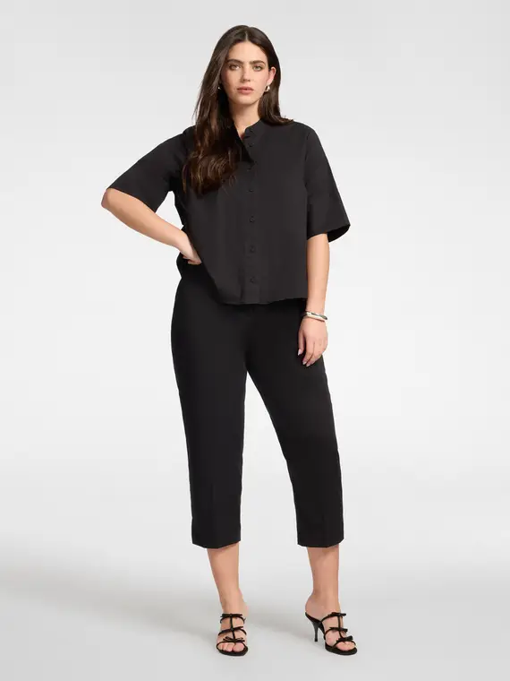 Elena Mirò Pantaloni dritti in raso stretch Donna, Nero