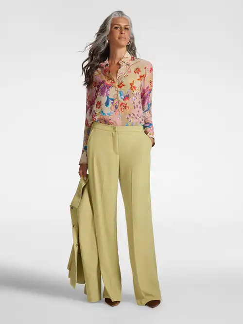 Elena Mirò Pantaloni in cady Donna, Verde chiaro