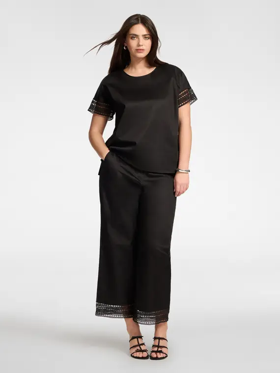 Elena Mirò Pantaloni misto cotone con pizzo Donna