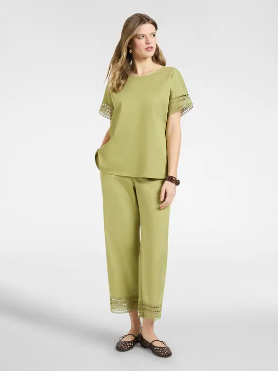 Elena Mirò Pantaloni misto cotone con pizzo Donna