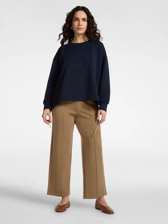 Elena Mirò Pantaloni palazzo in scuba Donna, Marrone (56 IT)
