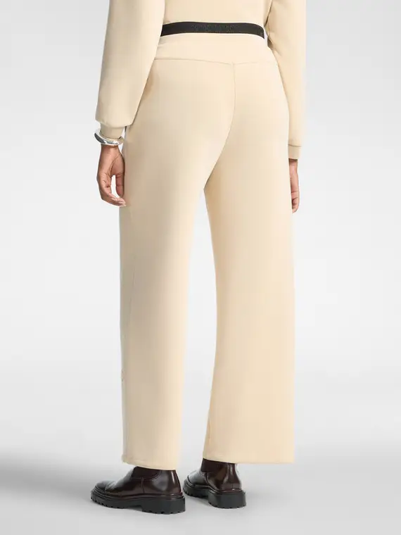 Pantaloni palazzo in scuba misto modal Donna, Beige (58 IT)