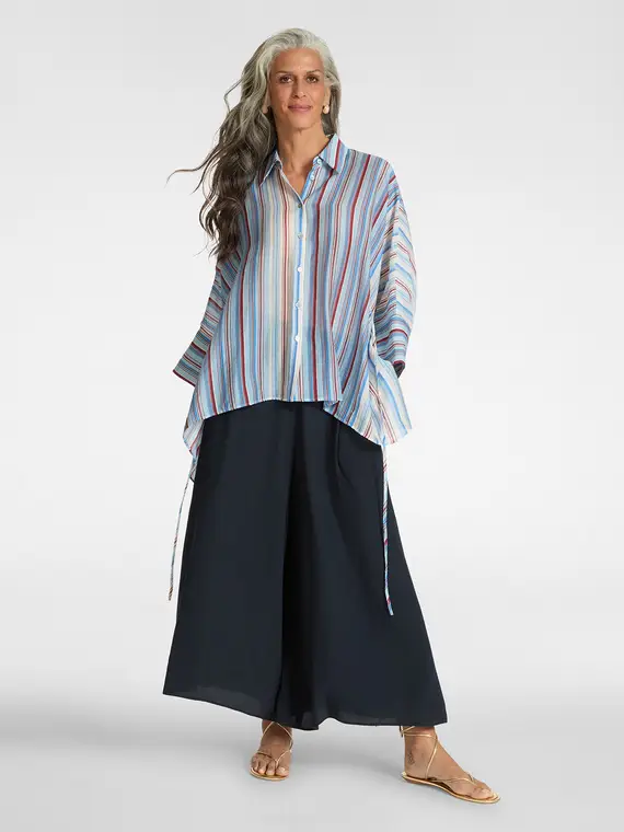 Elena Mirò Pantaloni palazzo in viscosa Donna, Blu (58 IT)