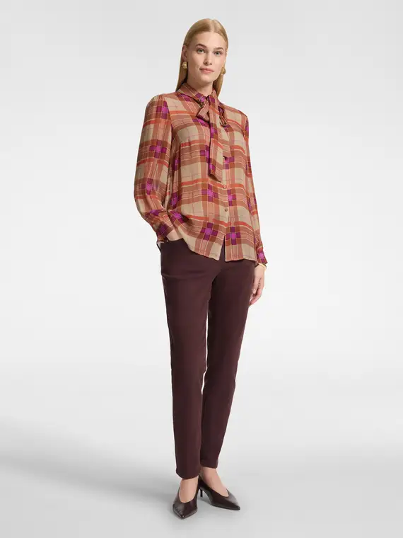 Elena Mirò Pantaloni slim in drill misto cotone Donna, Bordeaux