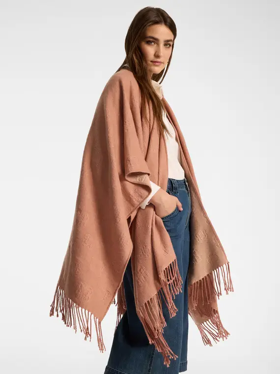 Elena Mirò Poncho con loghi embossed Donna, Rosa