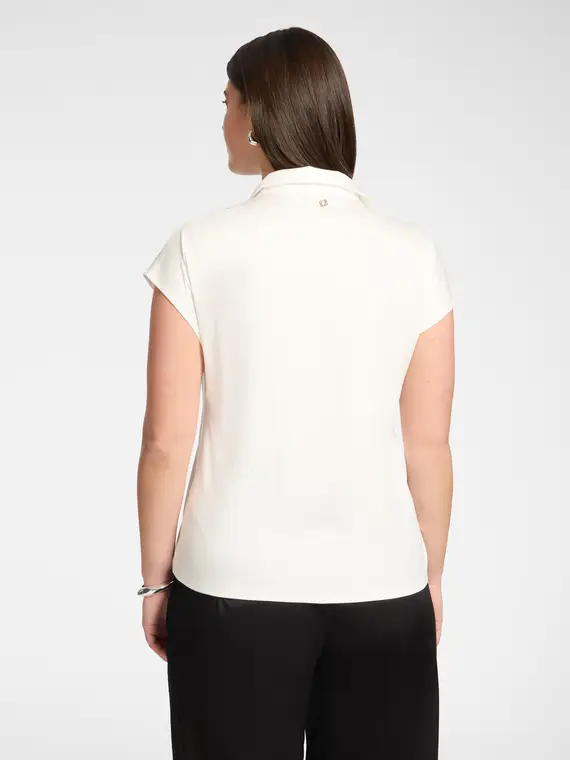 Elena Mirò T-shirt con colletto Donna, (58 IT)
