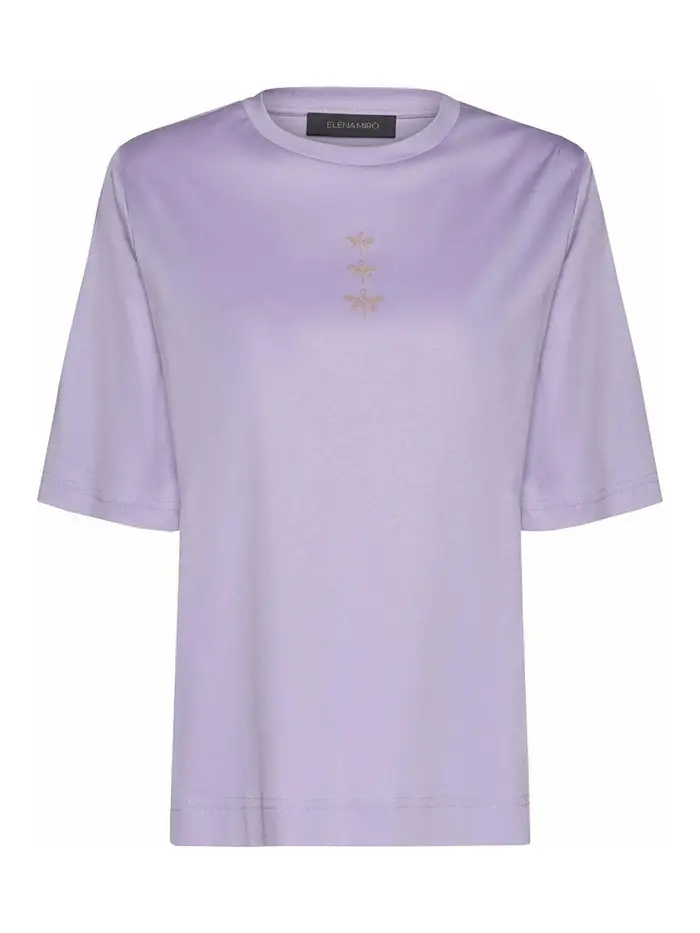 Elena miro T-shirt Girocollo Viola