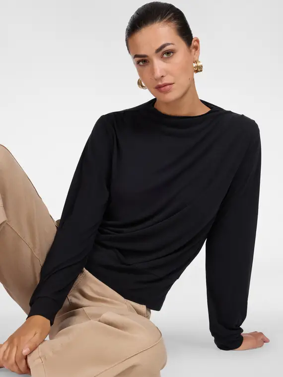 T-shirt misto modal con scollo barchetta Donna, (58 IT)