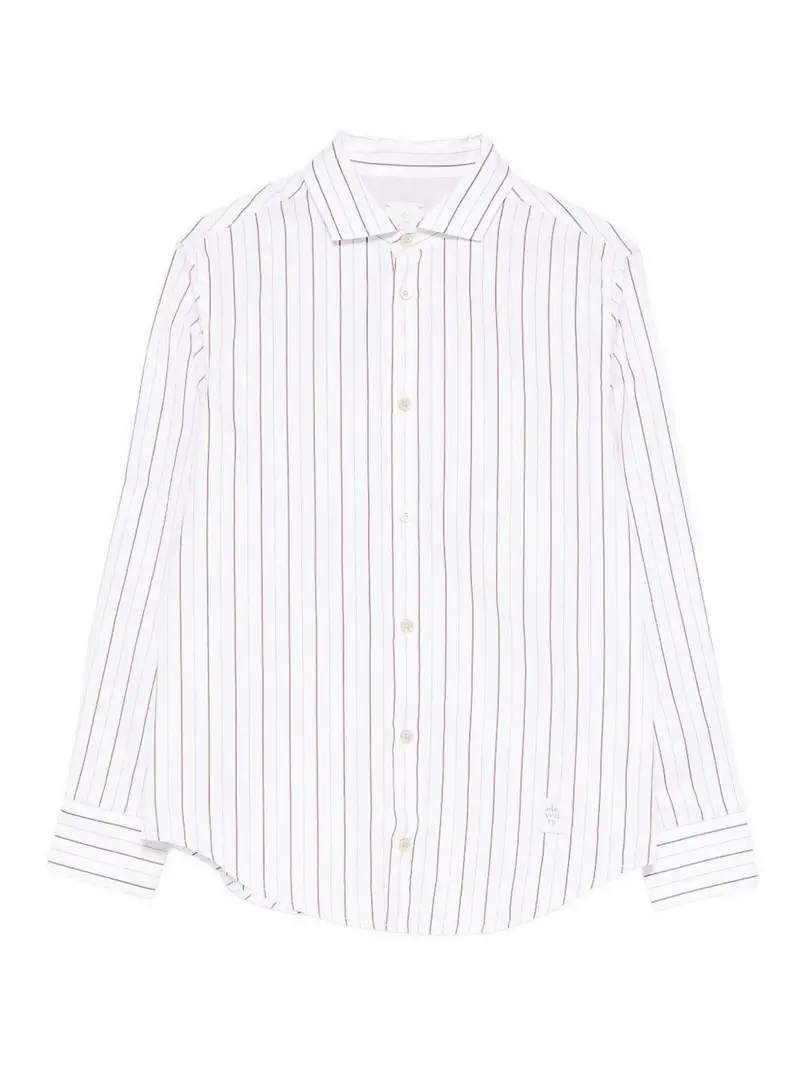 Eleventy Camicia A Righe Bianco