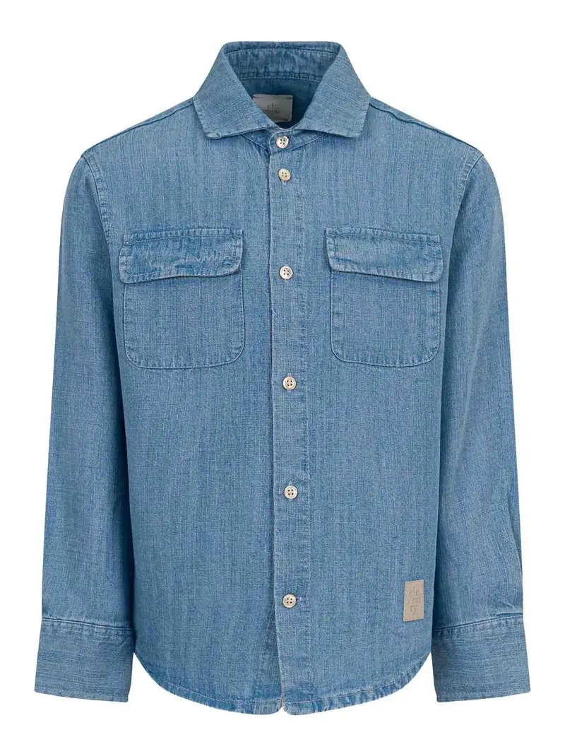 Eleventy Camicia Denim Blu