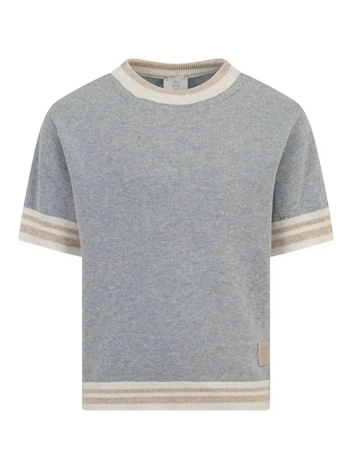 Eleventy T-Shirt Con Dettagli A Righe Blu