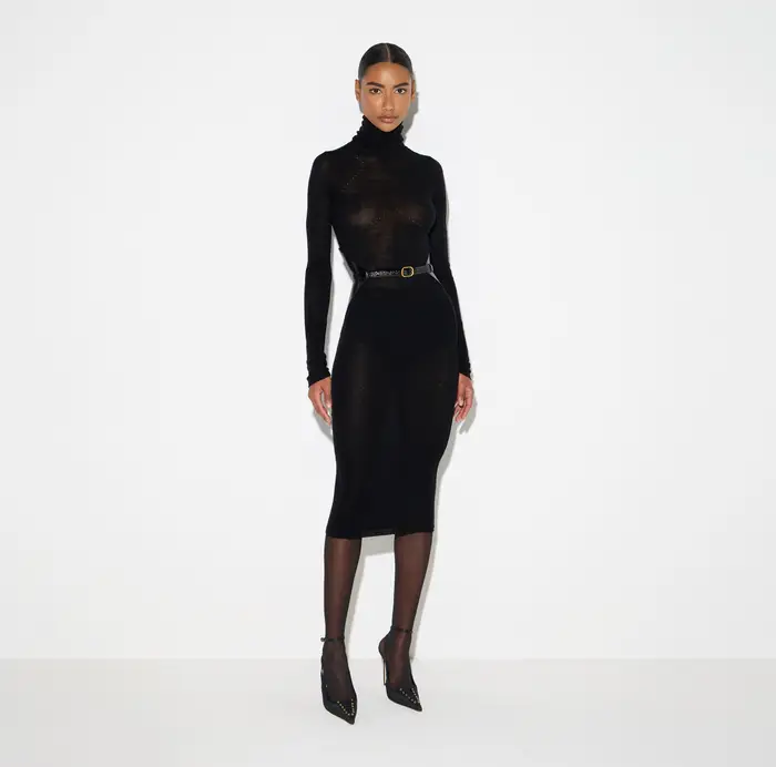 Elisabetta Franchi Abito in maglia à jour Nero