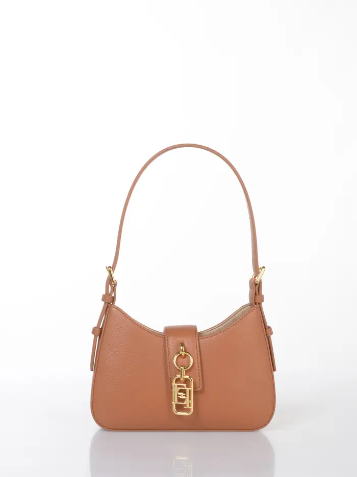 ELISABETTA FRANCHI borsa a mano da donna hobo piccola con charm MARRON