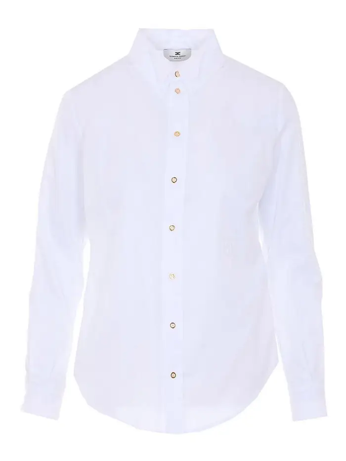 Camicia Bianca Con Chiusura Bottoni Frontali Bianco