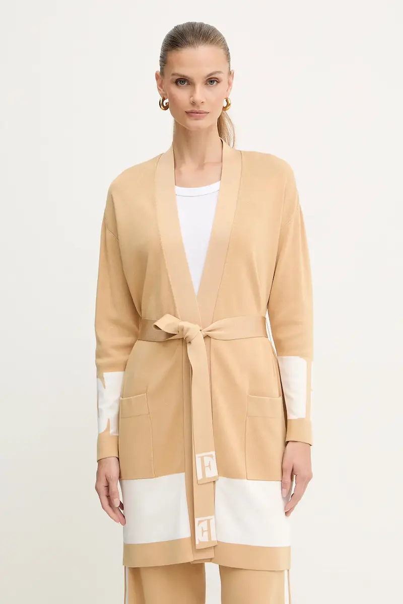 ELISABETTA FRANCHI Cardigan Donna Beige 3889483