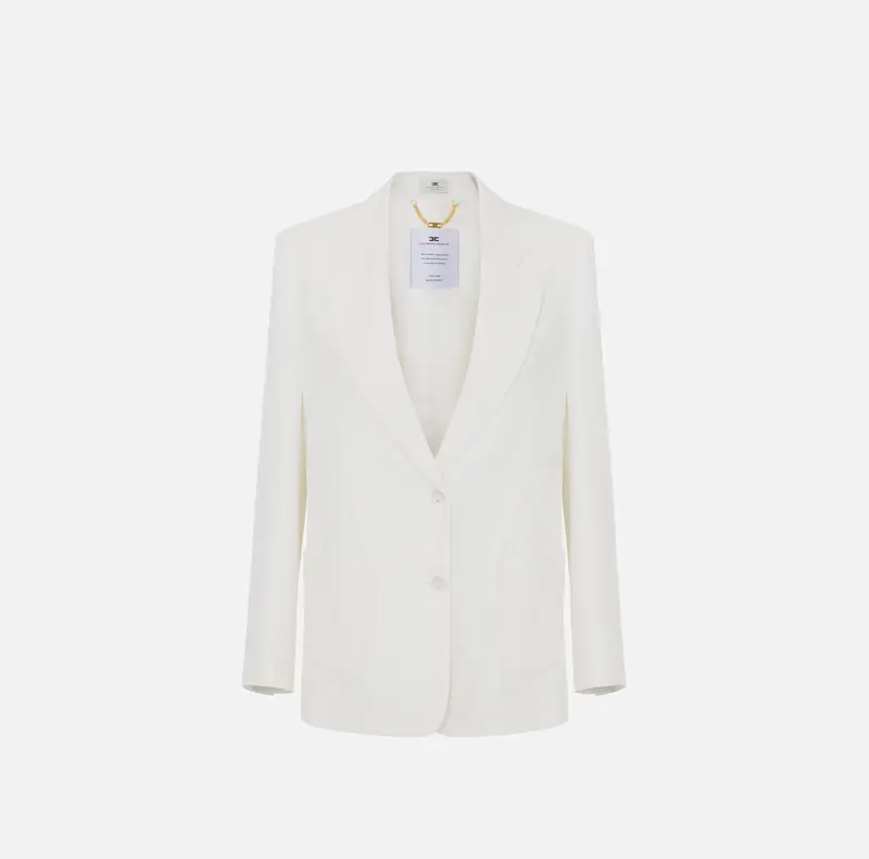 Elisabetta Franchi Giacca in gabardina con tasche ricamate