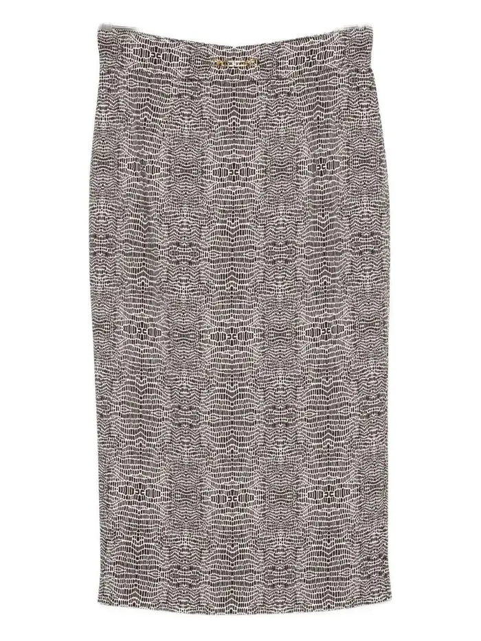 ELISABETTA FRANCHI Gonna con Stampa Pitone Nero