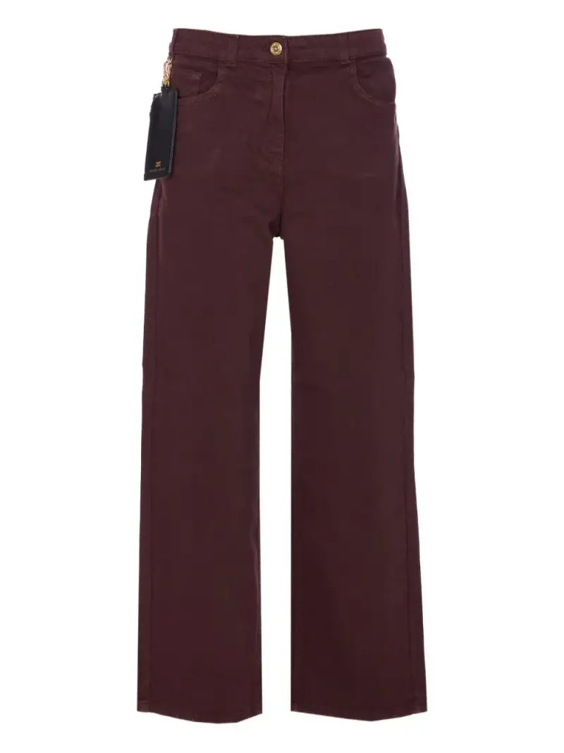 ELISABETTA FRANCHI Jeans con Applicazioni e Placca Dorata Merlot