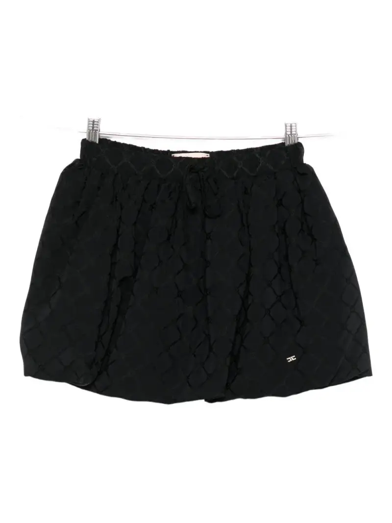 ELISABETTA FRANCHI KIDS Gonna nera con motivo jacquard Nero