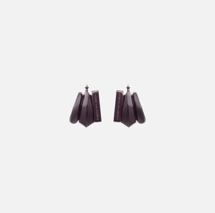 Elisabetta Franchi Orecchini con logo inciso Cognac