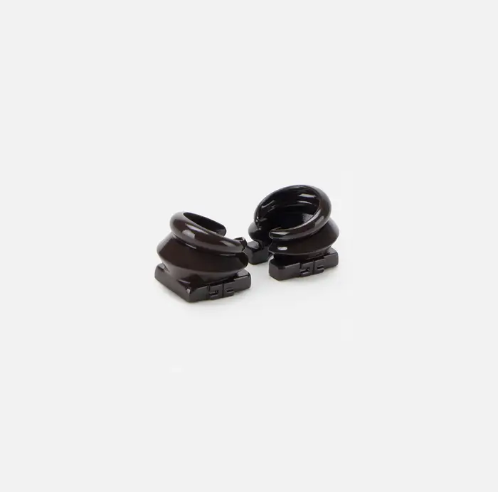 Elisabetta Franchi Orecchini earcuff con logo inciso Cognac