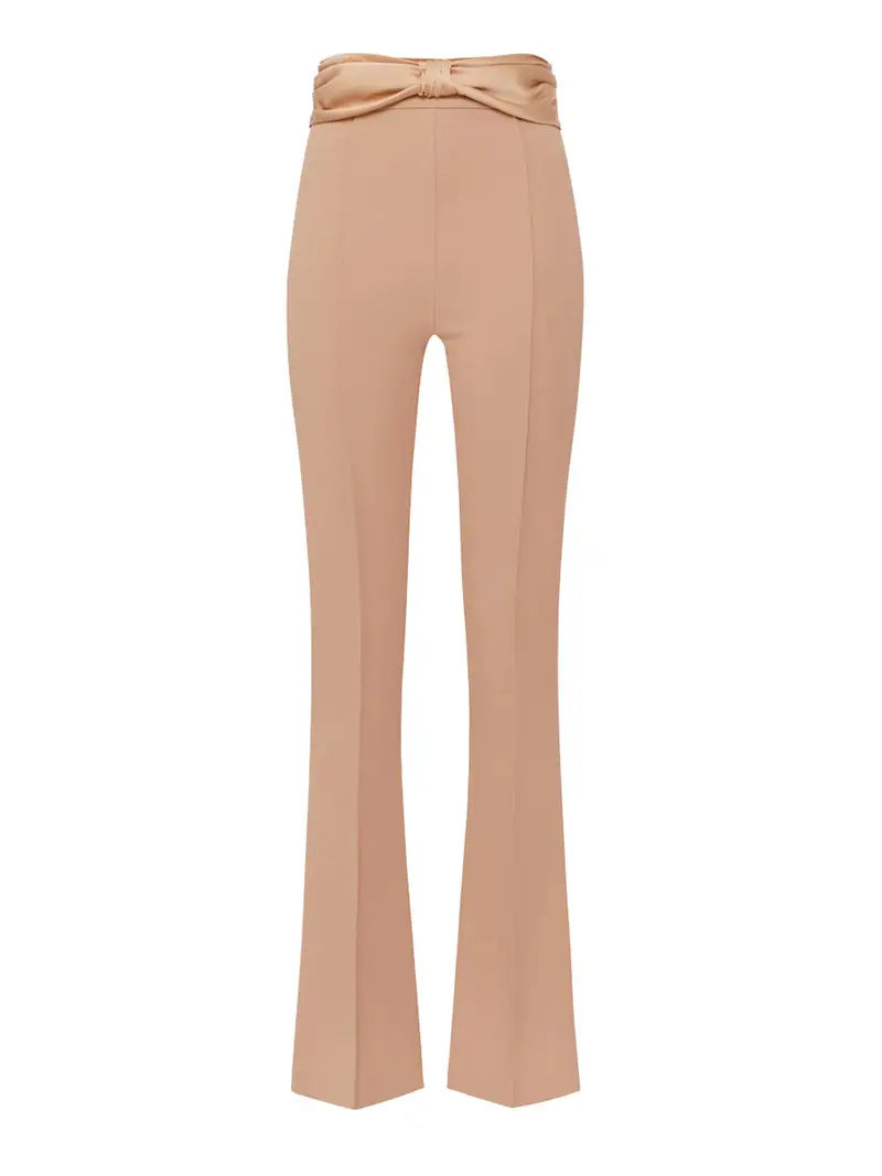 pantalone zampa elisabetta franchi da donna - nudo Beige