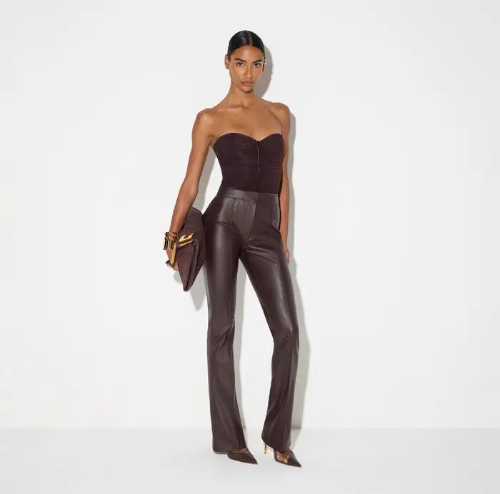 Elisabetta Franchi Pantaloni con nervature Dark chocolate