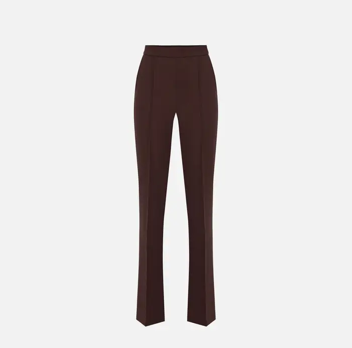 Elisabetta Franchi Pantaloni in crêpe leggero Cognac