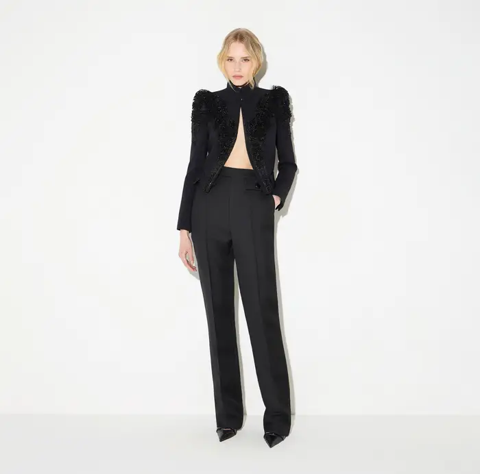 Elisabetta Franchi Pantaloni in fresco lana Blu notte