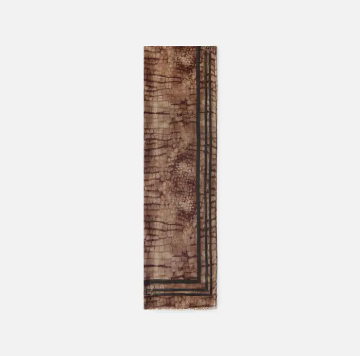 Elisabetta Franchi Pashmina con stampa alligatore Cognac