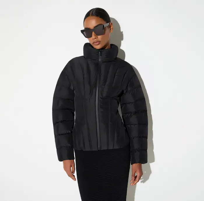 Elisabetta Franchi Piumino in tessuto vela Nero