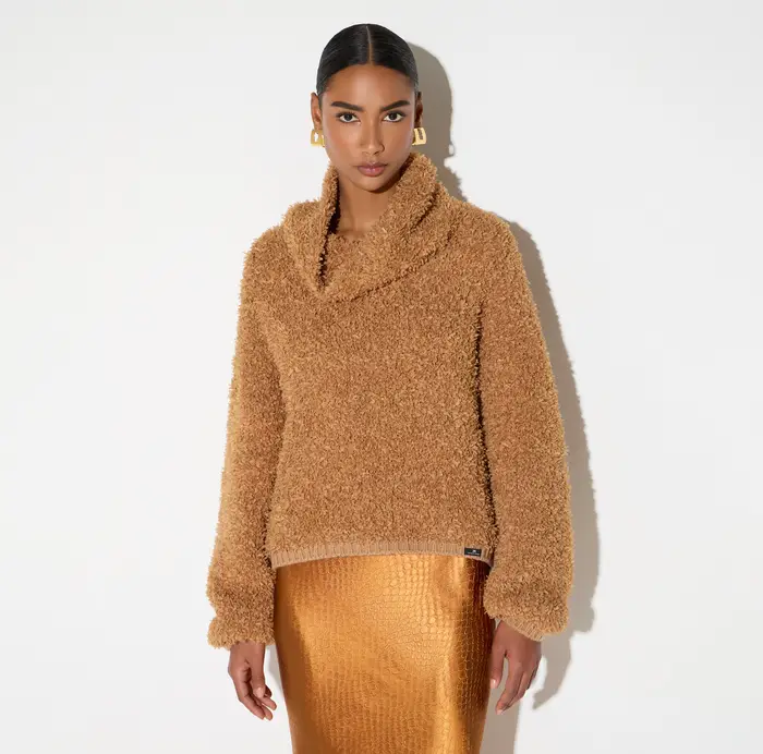 Pullover in tessuto fleece Daino