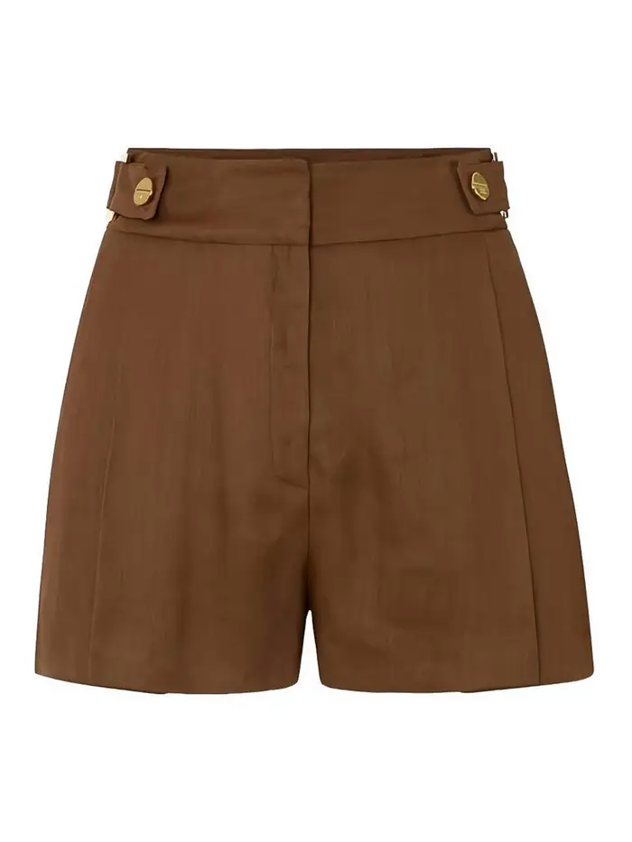 Elisabetta Franchi Shorts Con Anelli Marrone