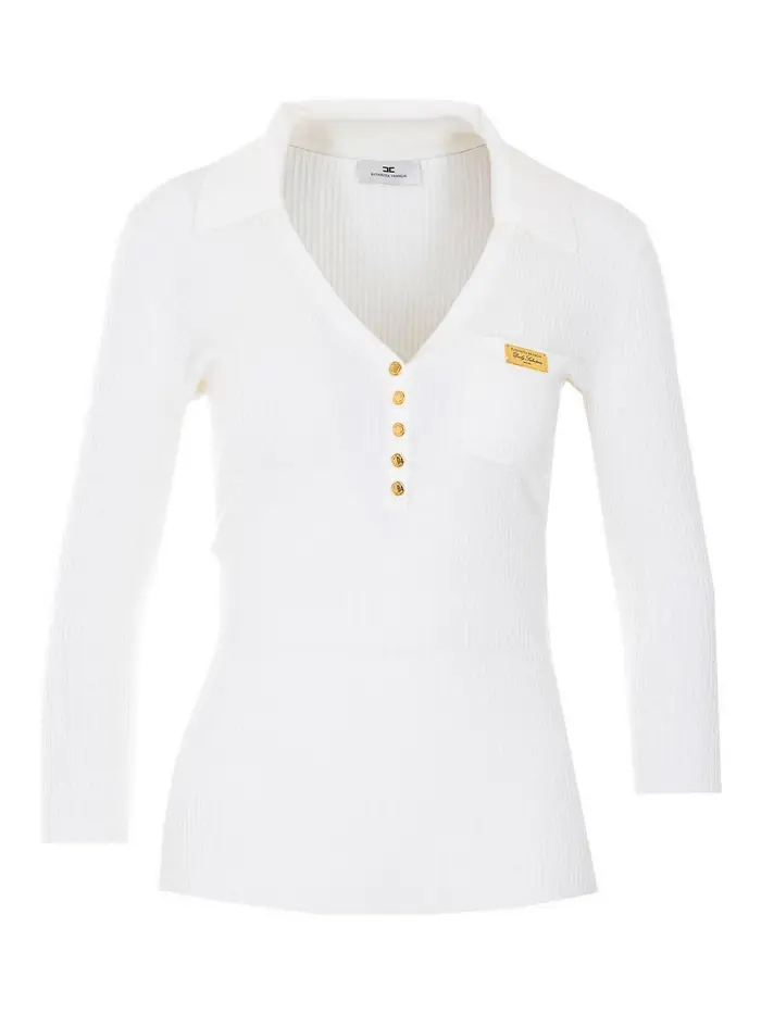 Top bianco a maniche lunghe
