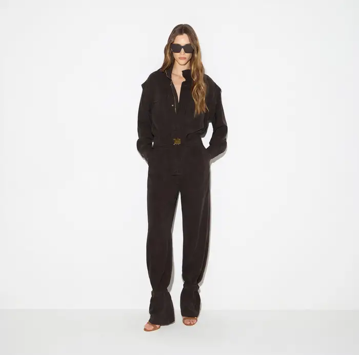Elisabetta Franchi Tuta in denim Dark chocolate