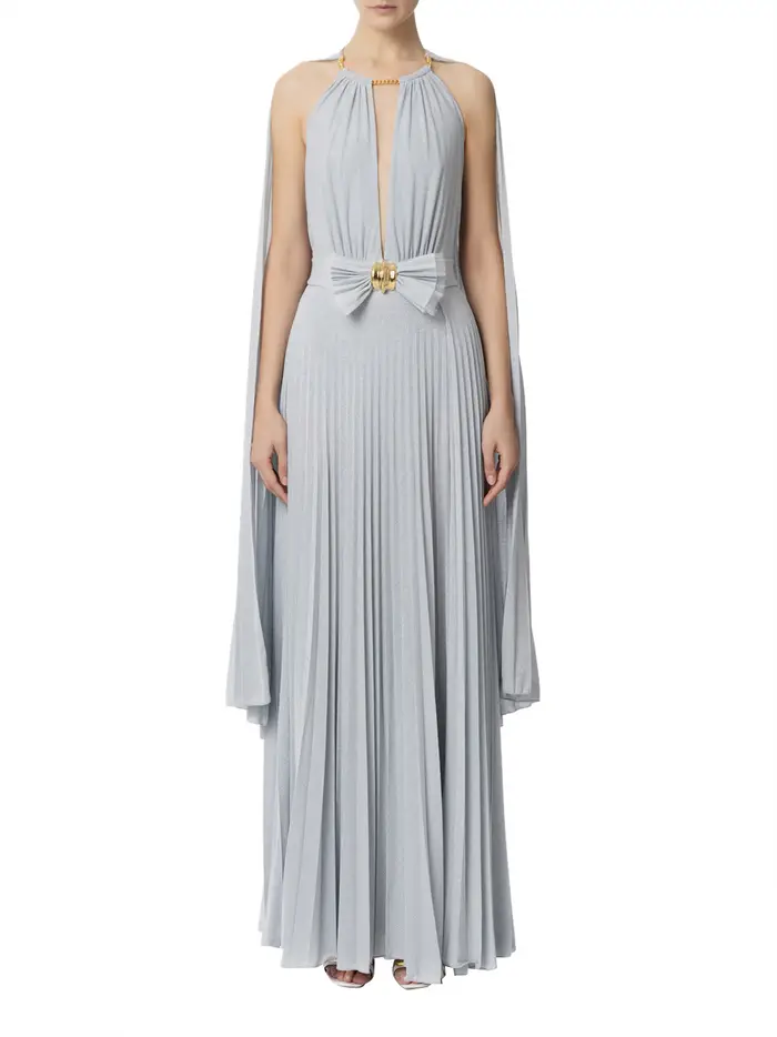 elisabetta-franchi vestito longuette da donna - celeste