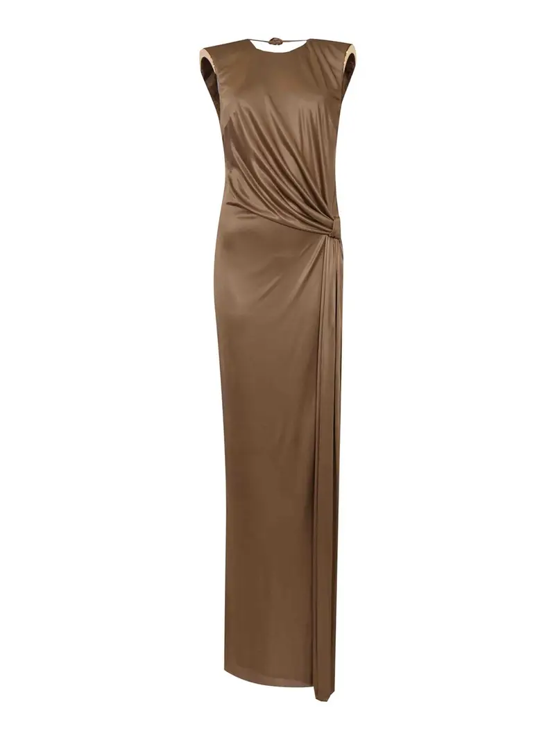 Elisabetta Franchi Vestito Red Carpet Grigio Scuro