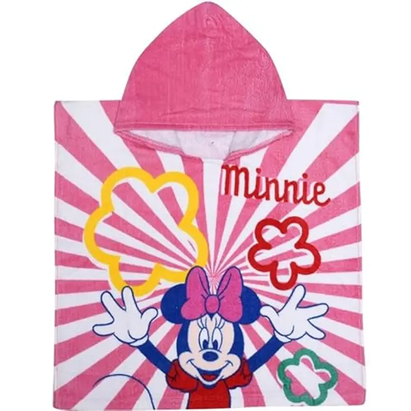 Ellepi Accappatoio Poncho Bambino Disney Spugna Cotone Minnie Topolino