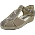 Emanuela Sandali con zeppa Scarpa Donna Tessuto, Comfort, Strap-915BE Beige