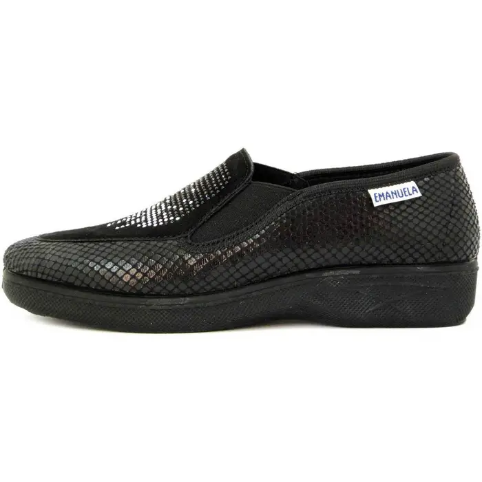 Scarpe Emanuela Scarpe Donna, Mocassini in Tessuto, Strass-2277 Nero