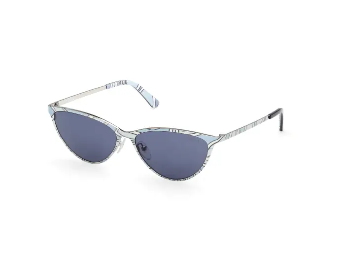 EMILIO PUCCI Donna EP0256 99V Occhiali da sole Metallo Multi-colore Blu Cat Eye Normale