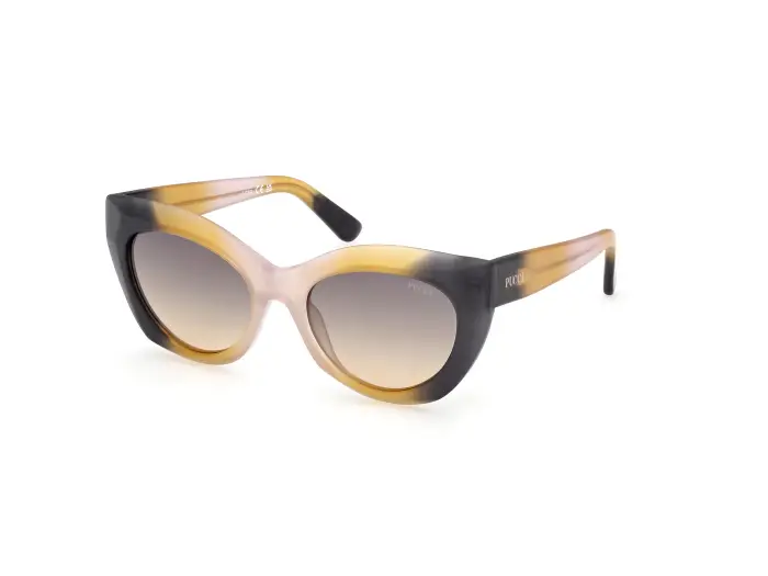 EMILIO PUCCI Donna EP0257 05B Occhiali da sole Nero Fumo Geometrica Normale