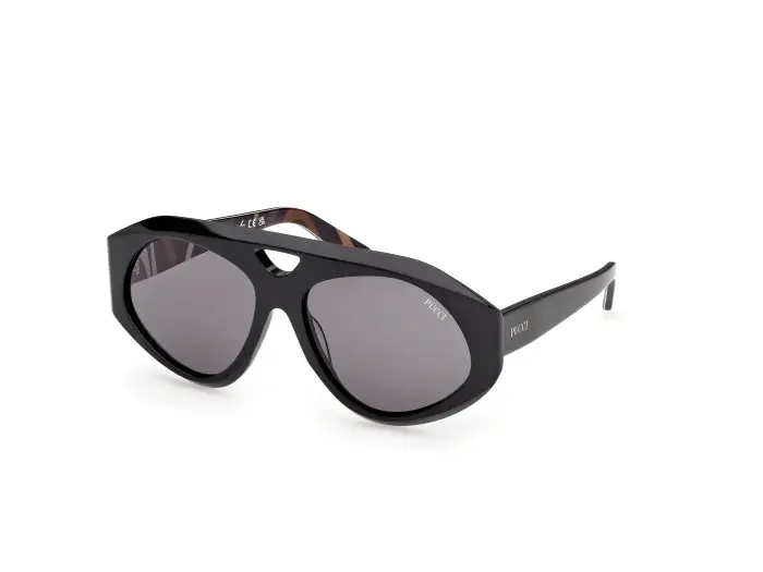 EMILIO PUCCI Donna EP0258 01A Occhiali da sole Nero Fumo Squadrata Normale