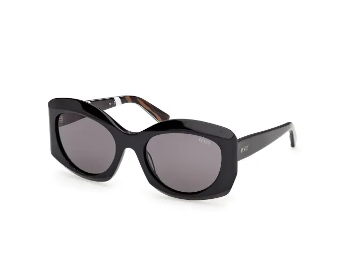 EMILIO PUCCI Donna EP0259 01A Occhiali da sole Nero Fumo Farfalla Normale